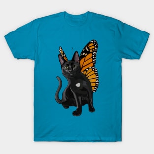 Black Monarch Flitter Kitty T-Shirt